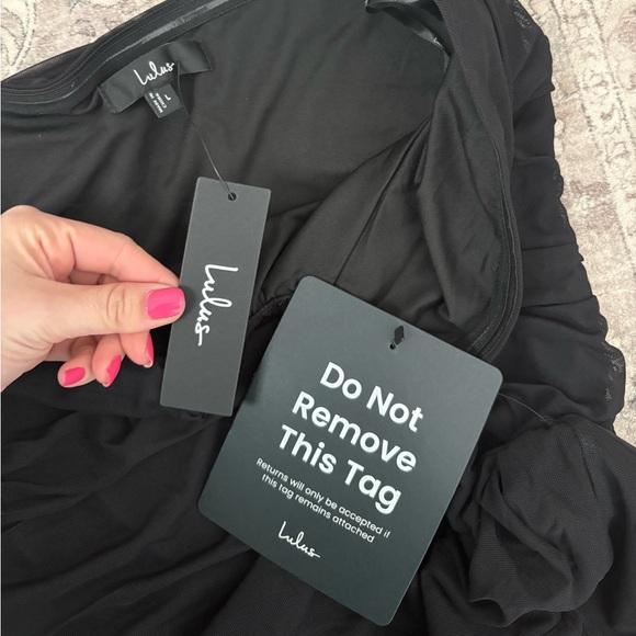 Lulus Chania Black Strapless Midi Dress Size Large NWT Wedding Guest Cocktail - Picture 6 of 11